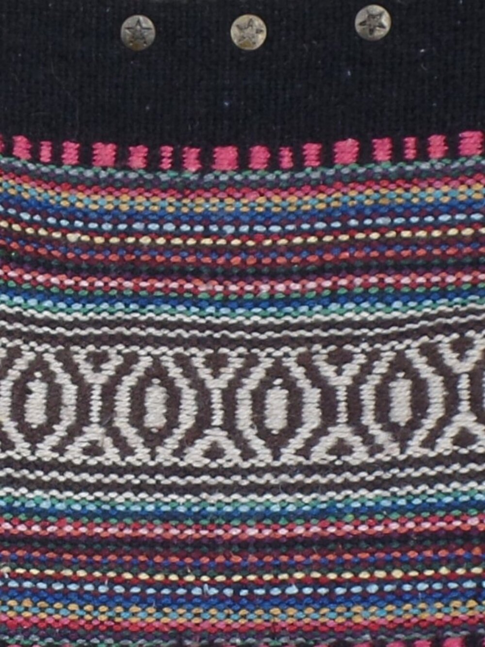 Bhrayna Bag Pony Tribal Design Fold Over Cotton & Leather Clutch - Picture 6 of 10